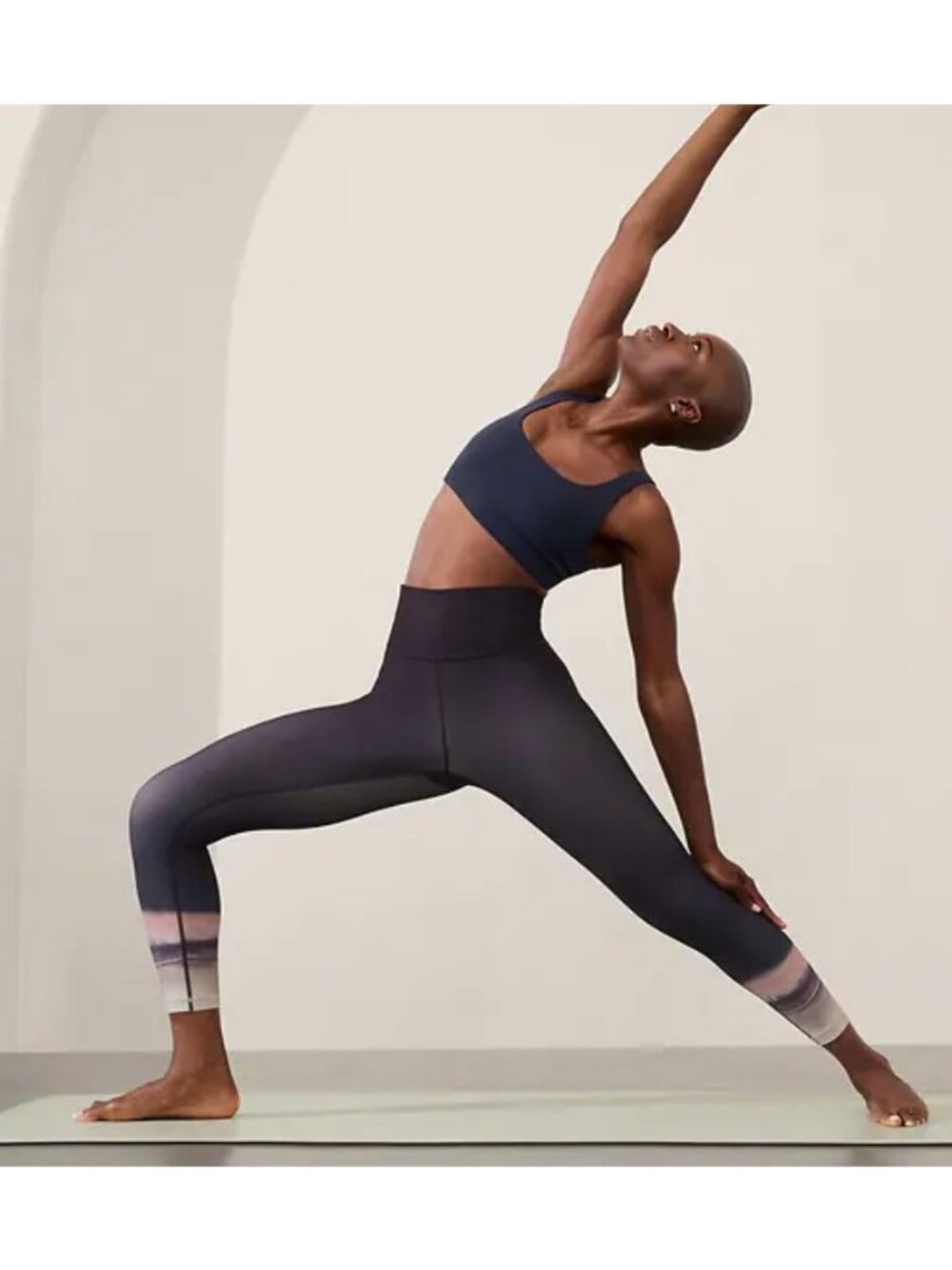 Athleta XS Elation Ultra High Rise 7/8 Legging Navy Abstract X-Small Regular